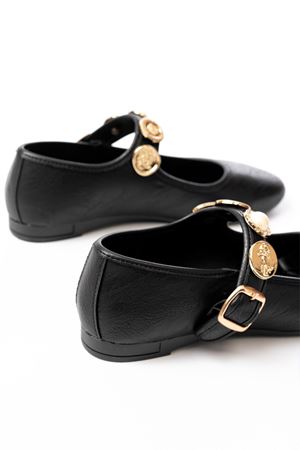 İNF-6363 Siyah Baret Tokalı Günlük Bayan Ayakkabı