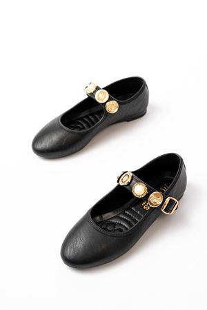 İNF-6363 Siyah Baret Tokalı Günlük Bayan Ayakkabı