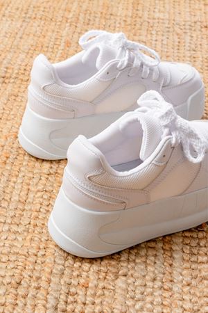 SP-190 Beyaz Garni Bağcıklı Fileli Yüksek Taban Günlük Spor Ayakkabı