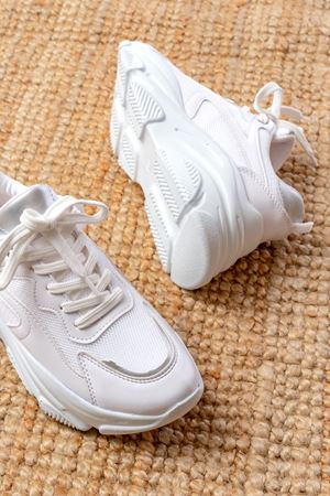 SP-149 Beyaz Gümüş Bağcıklı Fileli Günlük Spor Ayakkabı