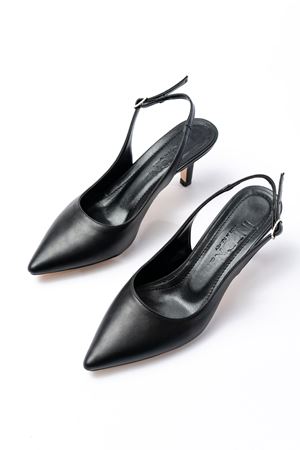 ST-1152 Siyah Günlük 7 cm Topuklu Kadın Ayakkabı