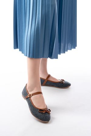 6321 Laci Keten Günlük Baret Tokalı Bayan Babet