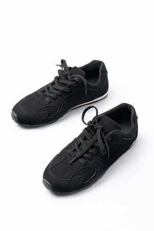 RS-01 Siyah Süet İnce Taban Günlük Spor Ayakkabı 