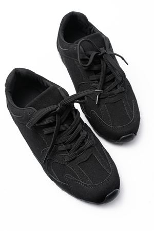 RS-01 Siyah Süet İnce Taban Günlük Spor Ayakkabı 