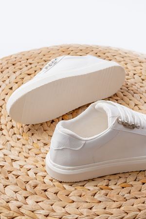 P-910 Beyaz Bağcıklı Taban Dikişli Günlük Kadın Spor