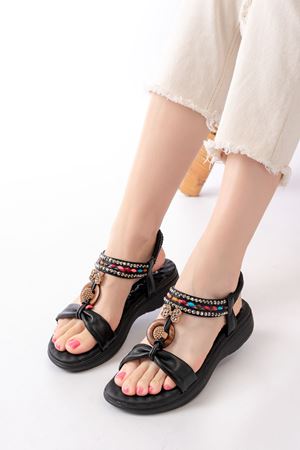 DM-608 Casual Women's Sandals with Black Stone Back Elasticated