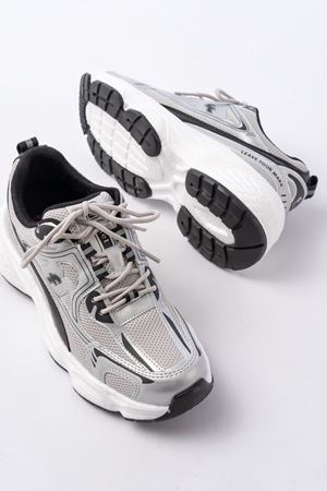 F-329 Gri Günlük Bağcıklı Beyaz Tabanlı Yazlık Spor Ayakkabı 