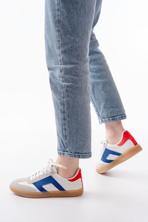 M-5007 Beyaz Garni  Bağcıklı Termo Taban Günlük Kadın Spor 