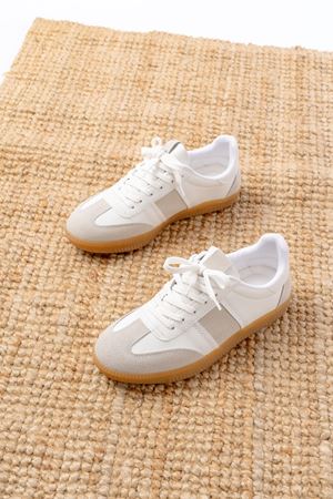 M-6006 Beyaz Garni  Bağcıklı Termo Taban Günlük Kadın Spor