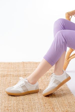 M-6006 Beyaz Garni  Bağcıklı Termo Taban Günlük Kadın Spor