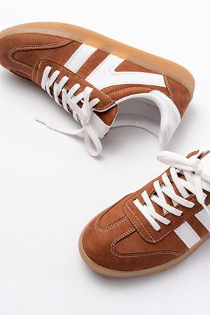 M-1004 Taba Süet Bağcıklı Termo Taban Günlük Kadın Spor 