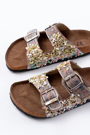DN-07 Vizon Günlük  Taş Aksesuarlı Kadın Terlik   
