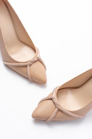  K-10 Nut Günlük Sarmal Taşlı Topuklu Kadın Ayakkabı