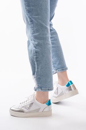 SV-01 Beyaz Garni Bağcıklı Kadın Spor Ayakkabı 