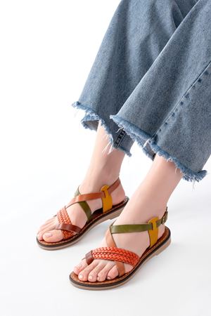 205-09 Multi Orthopedic Genuine Leather Women's Sandals