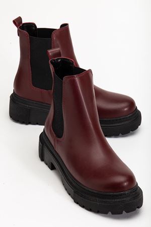 812-2137 Bordo Lastikli Günlük Kadın Bot