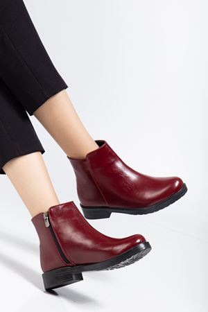 165-204 Bordo Yanki Günlük Kadın Bot 