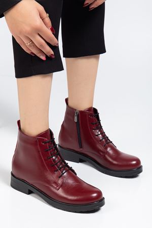 165-225 Leopard Lace-Up Zippered Women's Boots