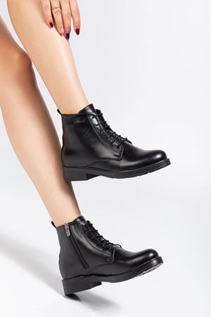 165-225 Leopard Lace-Up Zippered Women's Boots