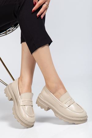 746-759 Black Casual High Sole Loafer Shoes