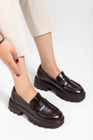 746-759 Black Casual High Sole Loafer Shoes