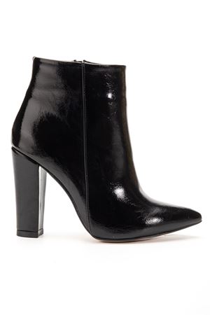 VRT-4801  Siyah Kırışık Rugan Yüksek Kalın Topuklu Fermuarlı Kadın Bot 