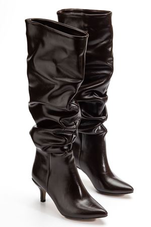 SR-2001 Brown Croco Stiletto Heels Casual Women's Boots