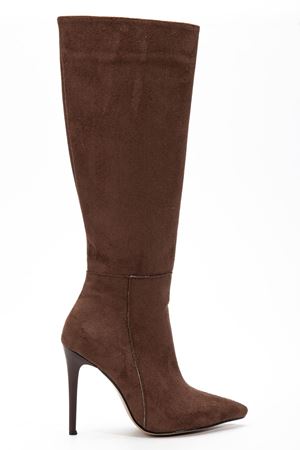 LS-226 Black Suede Zipper Elasticated Thin High Heeled Women's Boots