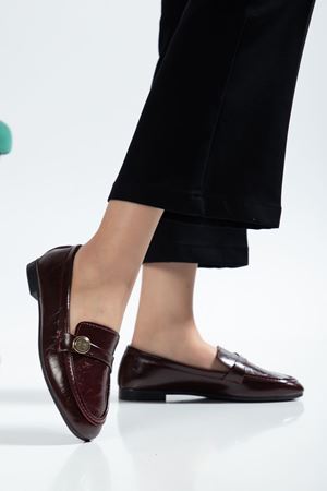 6325 Black Mesh Hard Hat Buckle Detailed Casual Women's Ballet Flats