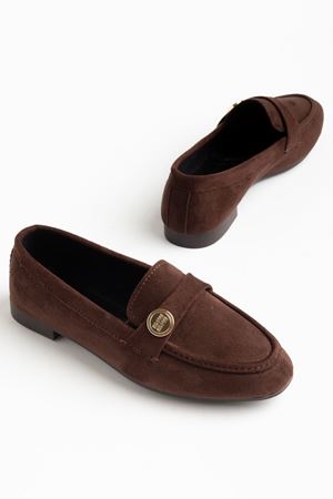 6325 Black Mesh Hard Hat Buckle Detailed Casual Women's Ballet Flats