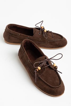 PS-100 Navy Blue Suede Tassel Casual Women's Ballet Flats