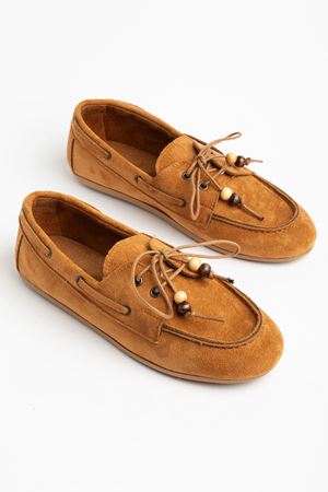 PS-100 Navy Blue Suede Tassel Casual Women's Ballet Flats