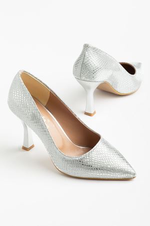 725 Gold Sequin Patterned Pointed-toe Heeled Women's Shoes