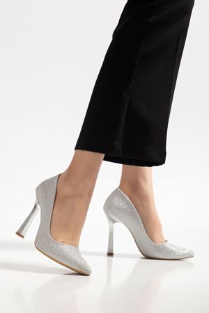 725 Gold Sequin Patterned Pointed-toe Heeled Women's Shoes