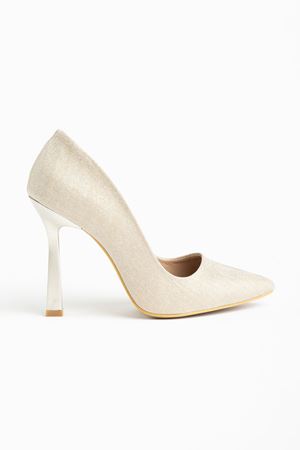 725 Gold Sequin Patterned Pointed-toe Heeled Women's Shoes