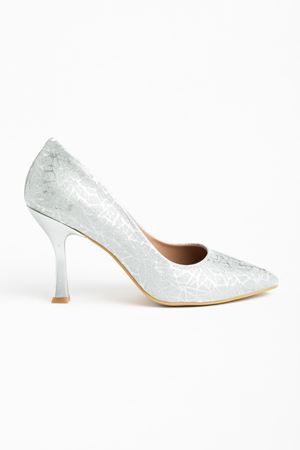 725 Gold Sequin Patterned Pointed-toe Heeled Women's Shoes