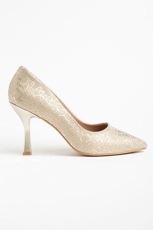 725 Gold Sequin Patterned Pointed-toe Heeled Women's Shoes