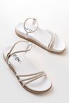 1001-1100 White Silver Stone Casual Women's Sandals