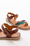 205-091 Multi Orthopedic Genuine Leather Women's Sandals