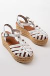 684-02 White Orthopedic Genuine Leather Padding Women's Sandals