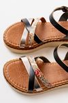 730-015 Black Garni Orthopedic Genuine Leather Padding Women Sandals