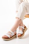 730-152 White Orthopedic Genuine Leather Padding Women Sandals