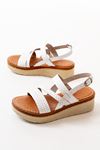 730-152 White Orthopedic Genuine Leather Padding Women Sandals
