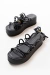 861-1021 Black Padded Women's Sandals