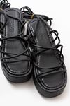 861-1021 Black Padded Women's Sandals