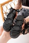 861-1021 Black Padded Women's Sandals