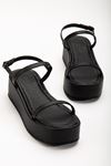 861-1027 Black Padded Heel Women Sandals