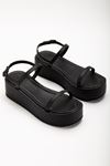 861-1027 Black Padded Heel Women Sandals