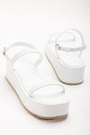 861-1027 White Padded Heel Women's Sandals