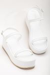 861-1027 White Padded Heel Women's Sandals